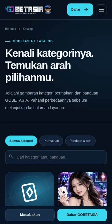 Pratinjau halaman Katalog GOBETASIA pada ponsel